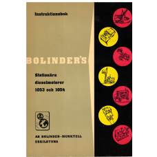 Bolinder´s Instruktionsbok för Stationära dieselmotorer 1053-1054